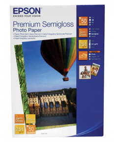 S041765 10 УПАКОВОК Фотобумага Epson Premium Semiglossy Photo Paper, (10х15см), 251 г/м2, высококачественная полуглянцевая фотобумага Epson,  50л*10=500 ЛИСТОВ