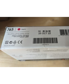 HP F9J51A уцененный картридж оригинальный 765 пурпурный (красный) Magenta 400 мл для Designjet T7200