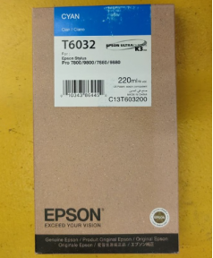 T6032 уцененный (C13T603200) Картридж для Epson Stylus Pro 7800/ 7880/ 9800/ 9880, Cyan (220 мл.)