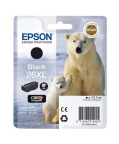 T2621 / T26214 Картридж черный (№26XL) для Epson XP-600/ 605/ 700/ 710/ 800/ 820 (500 стр.), Black (повышенной емкости, пигментные чернила)