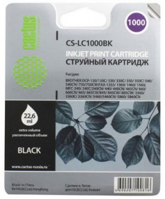 LC-1000BK Совместимый Картридж Cactus для Brother DCP130C/ 330С/ 540, MFC-240C/ 440CN/ 465CN/ 660CN/