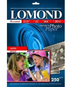 Бумага LOMOND A4 Premium Satin Bright 20 л. 250 г/м2, атласная ярко-белая микропроистая фотобумага для сруйной печати [1103201]