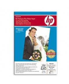 Q8027A HP Premium+, глянцевая фотобумага высш. кач-ва, 10х15 с отрывным ярлычком, 280 г./ м2, (25 л.
