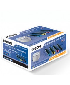 S051110 Набор картриджей для Epson AcuLaser C1900/ C900 Bk+C+M+Y (черный полный- 4500 стр.,  цветные не полные- 1500 стр.)