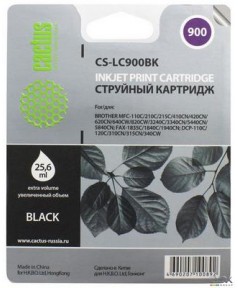 LC-900BK Совместимый Картридж Cactus для Brother DCP-110/ 115/ 120/ MFC-210/ 215/ 425CN; FAX-1840