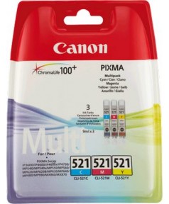 CLI-521 (C,M,Y) / 2934B010 Набор цветных картриджей для Canon Pixma iP3600 /iP4600 /iP4700 /iP4600x /MP540...(446стр)