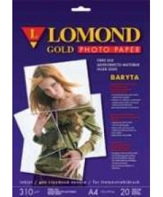 Бумага LOMOND A4 Satin Gold Baryta Super Premium, 20 л. 310 г/ м2, атласная баритовая (Искусственный шелк) [1100201]