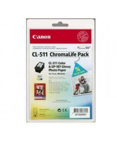 CL-511 [2972B008] CHROMALIFEPACK CANON Картридж цветной для PIXMA MP260 стандарт и 100 листов бумаги для повседневной фотопечати GP-501