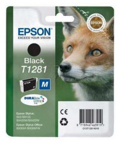 T1281 Картридж стандартной емкости черный для Epson Stylus S22; SX125; SX130; SX230; SX235W; SX420W; SX425W; SX430W; SX435W; SX438W; SX440W; SX445W; Epson Stylus Office BX305F (180-270стр.)