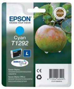 T1292 Картридж голубой для Epson Stylus SX230W; SX235W; SX420W; SX425W; SX430W; SX435W; SX440W; SX445W; SX525WD; SX535WD; Epson Stylus Office B42WD; BX305F; BX320FW; BX625FWD; BX635FWD; Epson WorkForce WF-3520DWF; WF-7015; WF-7515; WF-7525. (460-690стр.)