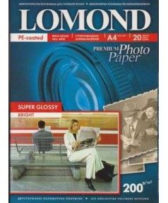 Бумага LOMOND A4 Premium Super Glossy Bright 20 л. 200 г/ м2 суперглянцевая ярко-белая микропористая фотобумага для струйной печати [1101112]