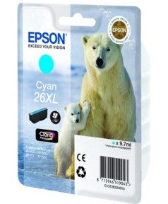 T2632 / T26324 Картридж (№26XL) для Epson XP-600/ 605/ 700/ 710/ 800/ 820 (700 стр.),  Cyan (повышенной емкости)