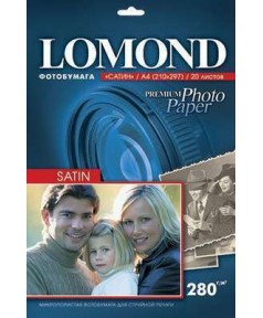 Бумага LOMOND A4 Premium Satin Warm, 20 л. 280 г/м2, атласная тепло-белая микропористая фотбумага для струйной печати [1104201]