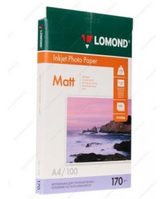 170 Бумага LOMOND A4 INC JET 170 г/ м2 100 л. матовая двухсторон [0102006]